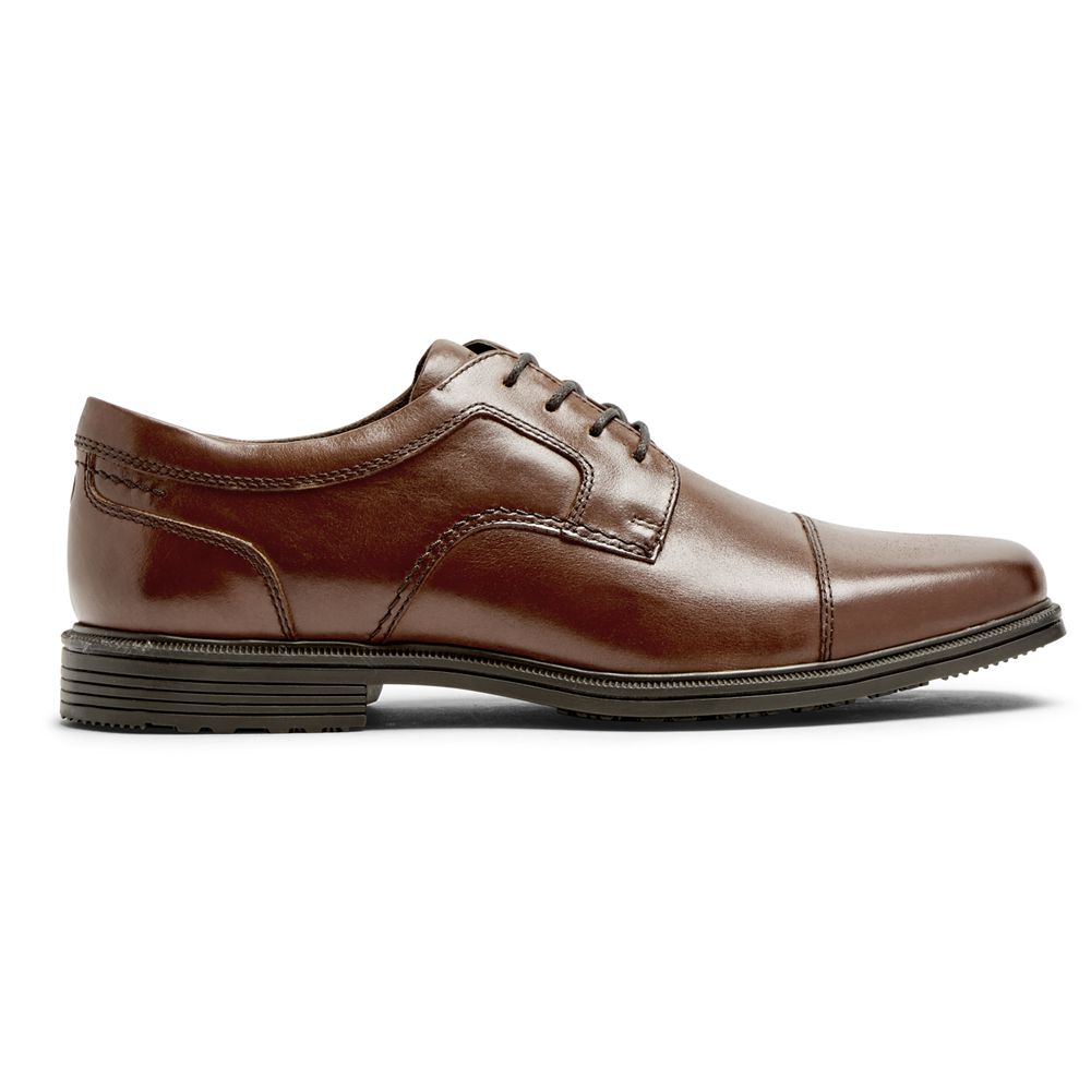 Rockport Men's Taylor Waterproof Cap Toe Oxfords - Brown - USA (2914GHDQZ)